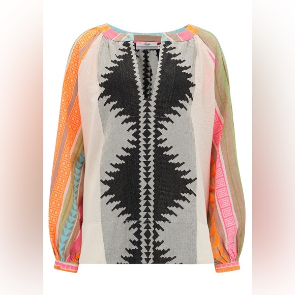 Devotion TWINS Tops - Devotion twins ASKANIA BLOUSE MULTI PINK, ORANGE AND BLACK size S